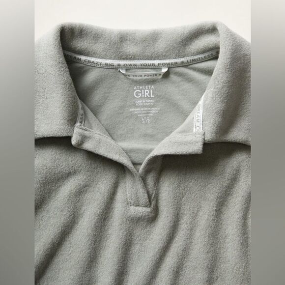NWT ATHLETA GIRL Jump In Terrycloth Dress Pool Beach Coverup Sage Green M 8 10 - Picture 4 of 6